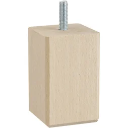 Pied De Meuble Carré Fixe Hêtre Brut Blanc / Beige / Naturels, 8 Cm