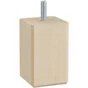 Pied De Meuble Carré Fixe Hêtre Brut Blanc / Beige / Naturels, 8 Cm