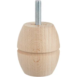 Pied De Meuble Boule Fixe Hêtre Brut Blanc / Beige / Naturels, 6 Cm