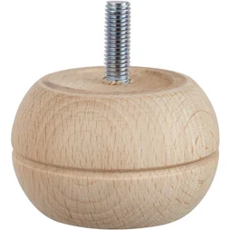 Pied De Meuble Boule Fixe Hêtre Brut Blanc / Beige / Naturels, 4 Cm
