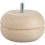 Lot De 4 Pieds De Meuble Boule Fixes Hêtre Brut Blanc / Beige / Naturels, 5 Cm
