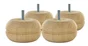 Lot De 4 Pieds De Meuble Boule Fixes Hêtre Brut Blanc / Beige / Naturels, 5 Cm