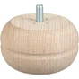 Lot De 4 Pieds De Meuble Boule Fixes Hêtre Brut Blanc / Beige / Naturels, 5 Cm