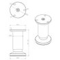 Pied Meuble Cylindrique Réglable Aluminium Brossé Gris