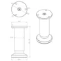 Pied Meuble Cylindrique Réglable Aluminium Brossé Gris