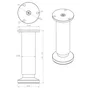 Pied Meuble Cylindrique Réglable Aluminium Brossé Gris