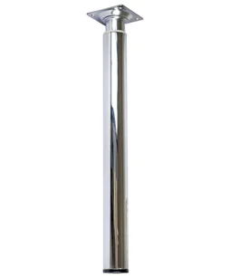 Pied Meuble Cylindrique Réglable Métal Chromé Gris