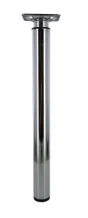 Pied Meuble Cylindrique Réglable Métal Chromé Gris