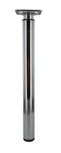Pied Meuble Cylindrique Réglable Métal Chromé Gris