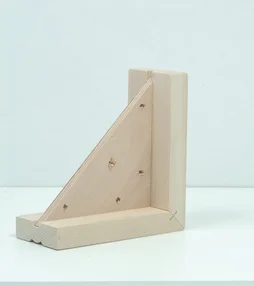 Pied De Meuble Triangulaire Fixe Hêtre Brut Blanc / Beige / Naturels, 17 Cm
