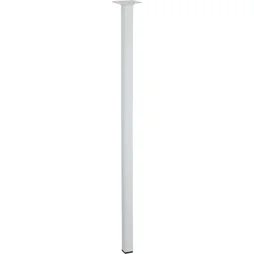 Pied De Table Basse Carré Fixe Acier Époxy Blanc, 70 Cm