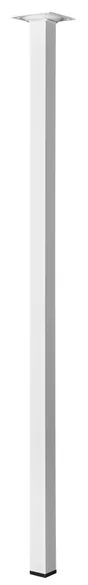 Pied De Table Basse Carré Fixe Acier Époxy Blanc, 70 Cm