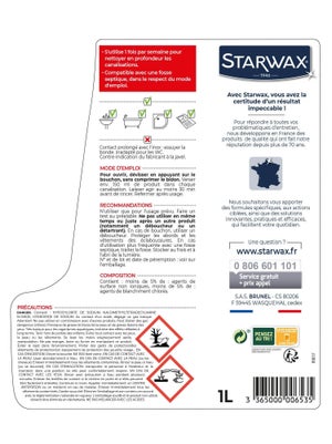 Entretien Canalisation Javel Starwax 1 L