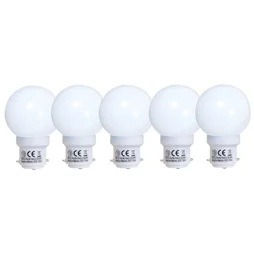 Lot de 5 ampoules led opaque sphérique B22 30 Lm = 4 W, TIBELEC