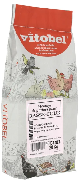 Aliment basse cour VITOBEL melange graines/cereales 20kg