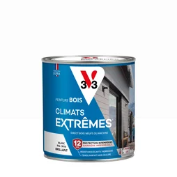 Peinture bois extérieur Climats extrêmes® V33, blanc brillant 0.5 l