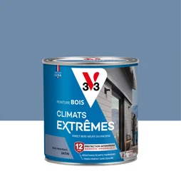 Peinture bois extérieur Climats extrêmes® V33, bleu provence satiné 0.5 l