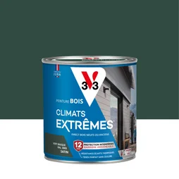 Peinture extèrieure bois climats extrêmes, V33, 0.5 L vert basque satin