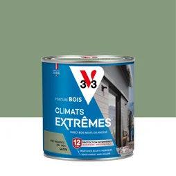 Peinture bois extérieur Climats extrêmes® V33, vert provence satiné 0.5 l