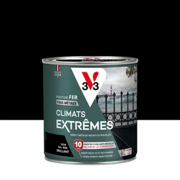 Peinture fer extérieur Climats extrêmes® V33 noir brillant brillant 0.5 l