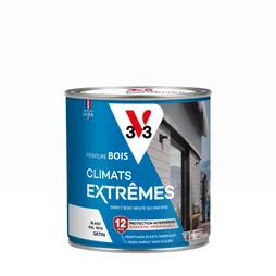 Peinture bois extérieur Climats extrêmes® V33, blanc satiné 0.5 l