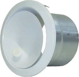 Bouche soufflage air chaud directionnelle + manchon placo, diam. 125mm blanc