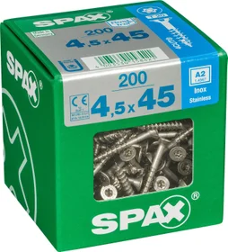 Lot De 200 Vis Inox Tête Fraisée Torx Spax, Diam.4.5 Mm X L.45 Mm