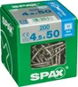 Lot De 200 Vis Inox Tête Fraisée Torx Spax, Diam.4.5 Mm X L.50 Mm