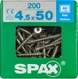 Lot De 200 Vis Inox Tête Fraisée Torx Spax, Diam.4.5 Mm X L.50 Mm