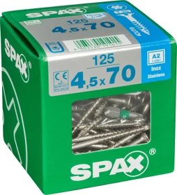 Lot De 125 Vis Inox Tête Fraisée Torx Spax, Diam.4.5 Mm X L.70 Mm