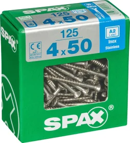 Lot De 125 Vis Inox Tête Fraisée Torx Spax, Diam.4 Mm X L.50 Mm