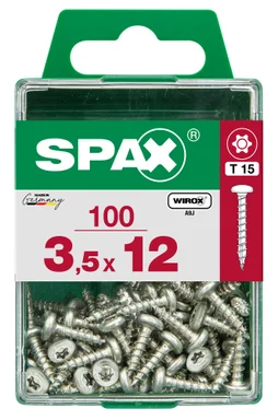 Lot De 100 Vis Acier Tête Ronde Torx Spax, Diam.3.5 Mm X L.12 Mm