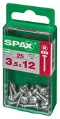 Lot De 25 Vis Acier Tête Ronde Torx Spax, Diam.3.5 Mm X L.12 Mm