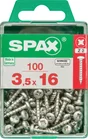 Lot De 100 Vis Acier Tête Ronde Spax, Diam.3.5 Mm X L.16 Mm