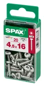 Lot De 20 Vis Acier Tête Ronde Torx Spax, Diam.4.5 Mm X L.16 Mm