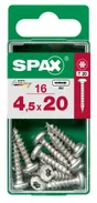 Lot De 16 Vis Acier Tête Ronde Torx Spax, Diam.4.5 Mm X L.20 Mm