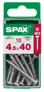 Lot De 10 Vis Acier Tête Ronde Pozidriv Spax, Diam.4.5 Mm X L.40 Mm