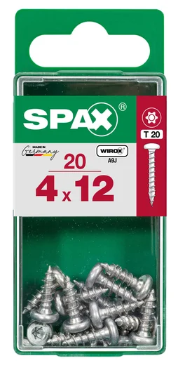 Lot De 20 Vis Acier Tête Ronde Pozidriv Spax, Diam.4 Mm X L.12 Mm