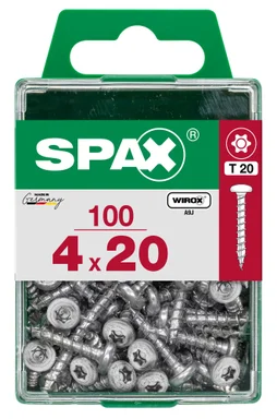 Lot De 100 Vis Acier Tête Ronde Torx Spax, Diam.4 Mm X L.20 Mm
