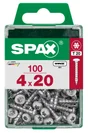 Lot De 100 Vis Acier Tête Ronde Torx Spax, Diam.4 Mm X L.20 Mm