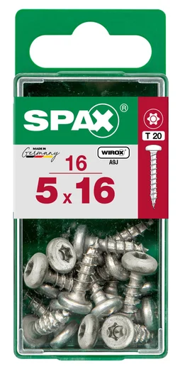 Lot De 16 Vis Acier Tête Ronde Torx Spax, Diam.5 Mm X L.16 Mm