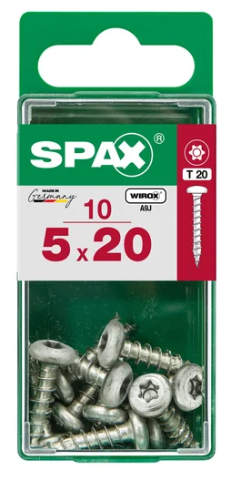 Lot De 10 Vis Acier Tête Ronde Torx Spax, Diam.5 Mm X L.20 Mm