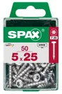 Lot De 50 Vis Acier Tête Ronde Torx Spax, Diam.5 Mm X L.25 Mm