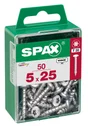 Lot De 50 Vis Acier Tête Ronde Torx Spax, Diam.5 Mm X L.25 Mm