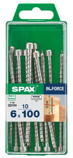 Lot De 10 Vis Acier Tête Cylindrique Spax, Diam.6 Mm X L.100 Mm