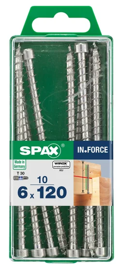 Lot De 10 Vis Acier Tête Cylindrique Spax, Diam.6 Mm X L.120 Mm