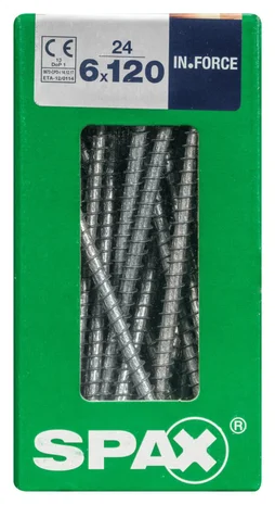 Lot De 24 Vis Acier Tête Cylindrique Spax, Diam.6 Mm X L.120 Mm