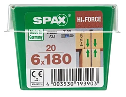 Lot De 20 Vis Acier Tête Fraisée Bombée Torx Spax, Diam.6 Mm X L.180 Mm