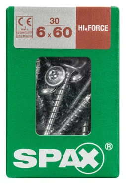 Lot De 30 Vis Acier Tête Fraisée Bombée Torx Spax, Diam.6 Mm X L.60 Mm