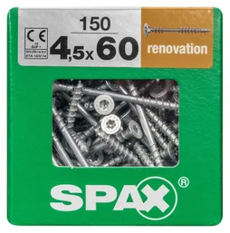 Lot De 150 Vis Acier Tête Fraisée Torx Spax, Diam.4.5 Mm X L.60 Mm